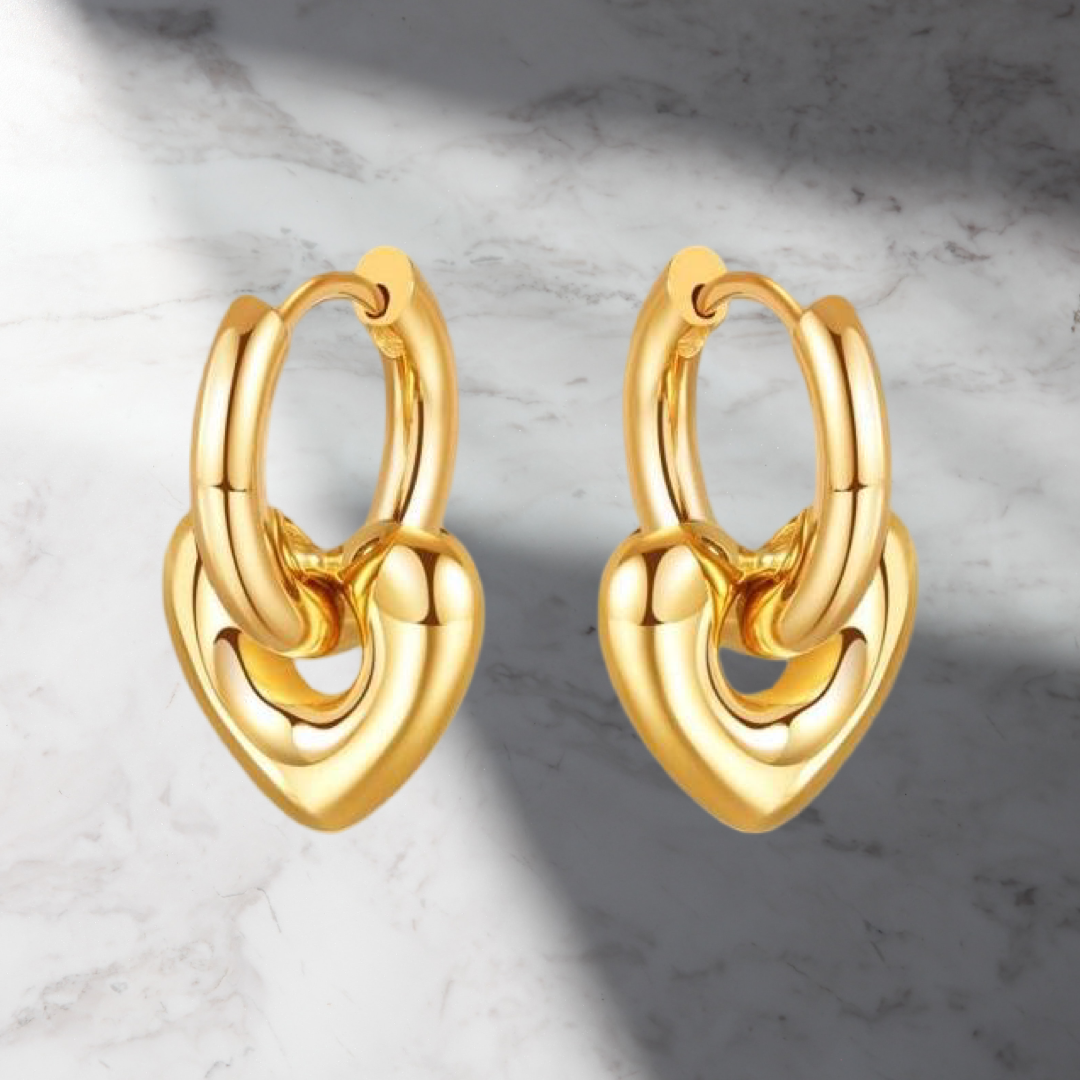 Adore heart Huggies- gold (small)